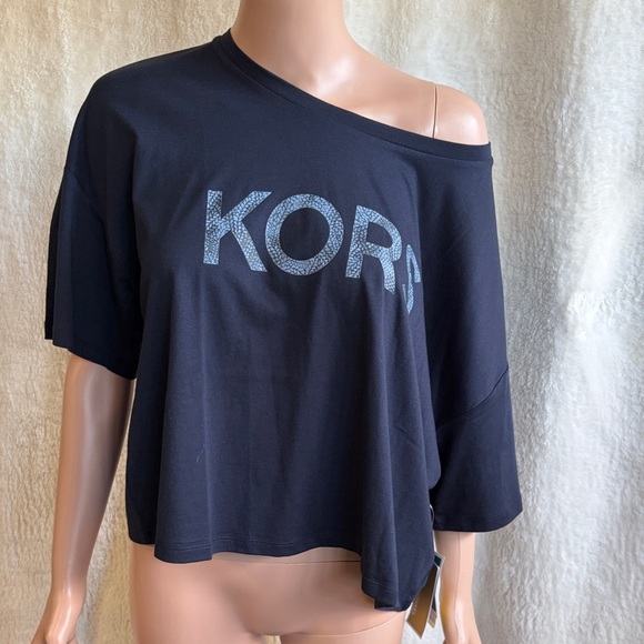 NWT MICHAEL KORS Navy Blue Women's Top Sz XL NWT - Picture 2 of 11